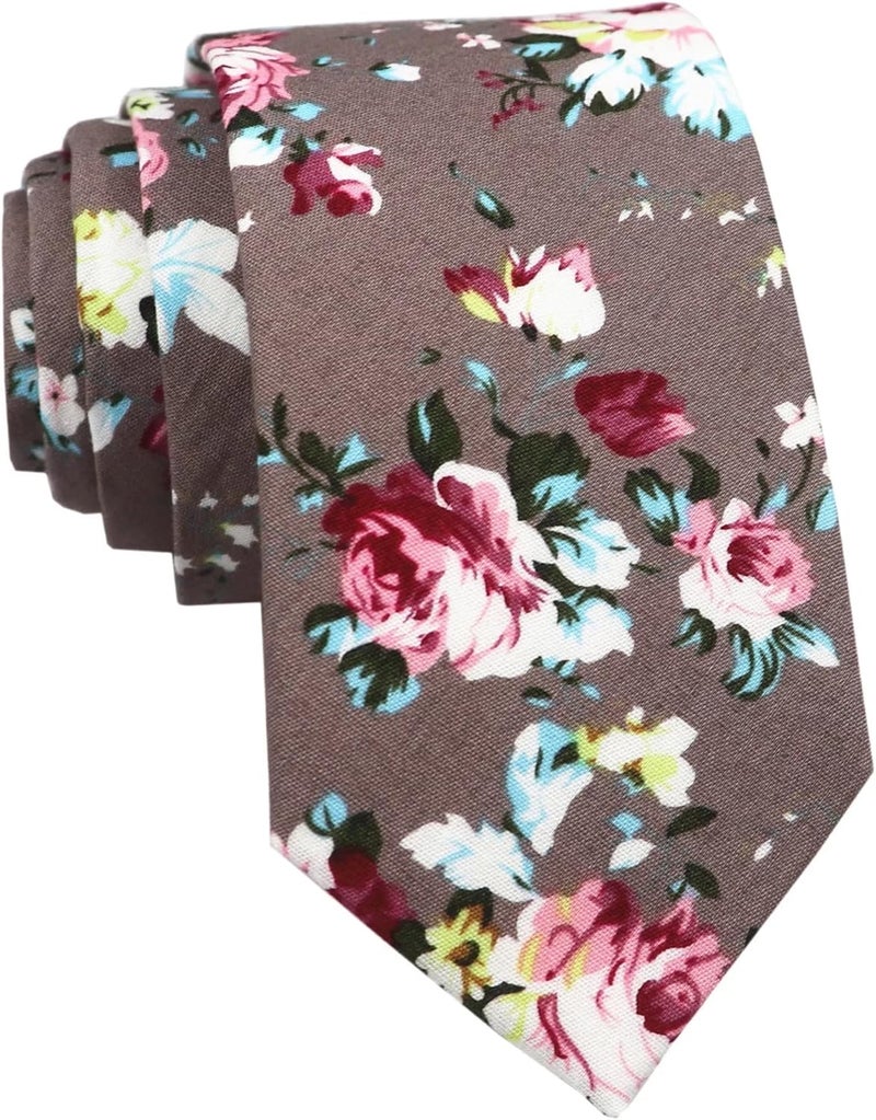 Men's Skinny Solid Color Tie Causal Cotton Linen Narrow Slim cut Necktie